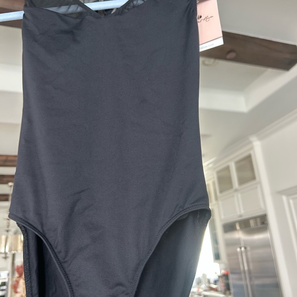 Crystals V-Front Full Black Leotard - Picture 3 of 6